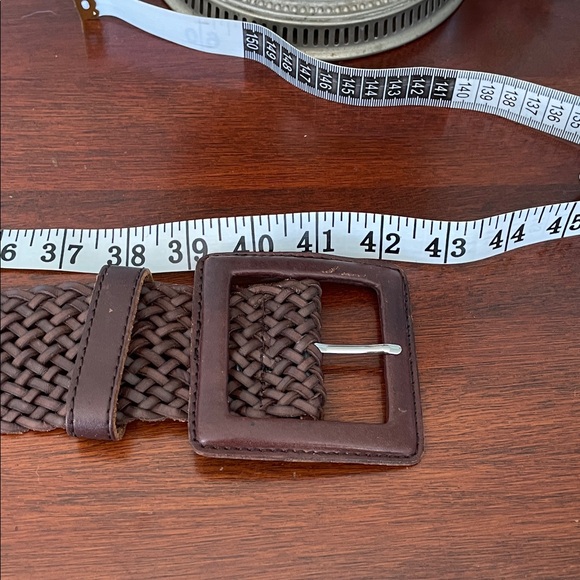 Brown Woven Leather Belt - Picture 5 of 10